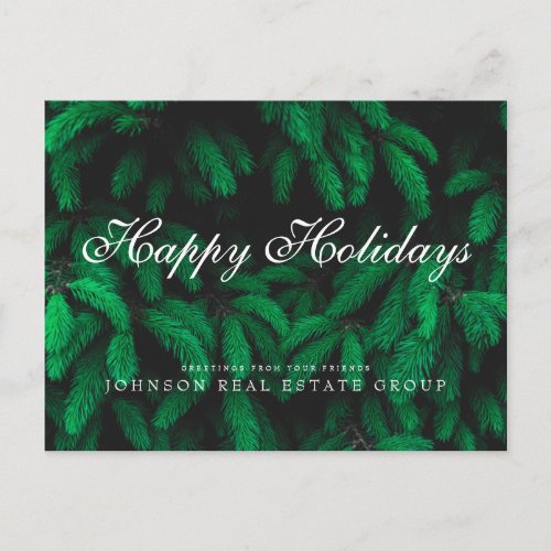 Christmas Pine Needles  Happy Holidays Greeting Postcard