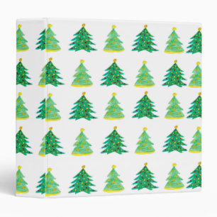 Christmas Pine Pattern 3 Ring Binder