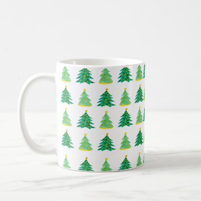Christmas Pine Pattern Coffee Mug (Left)