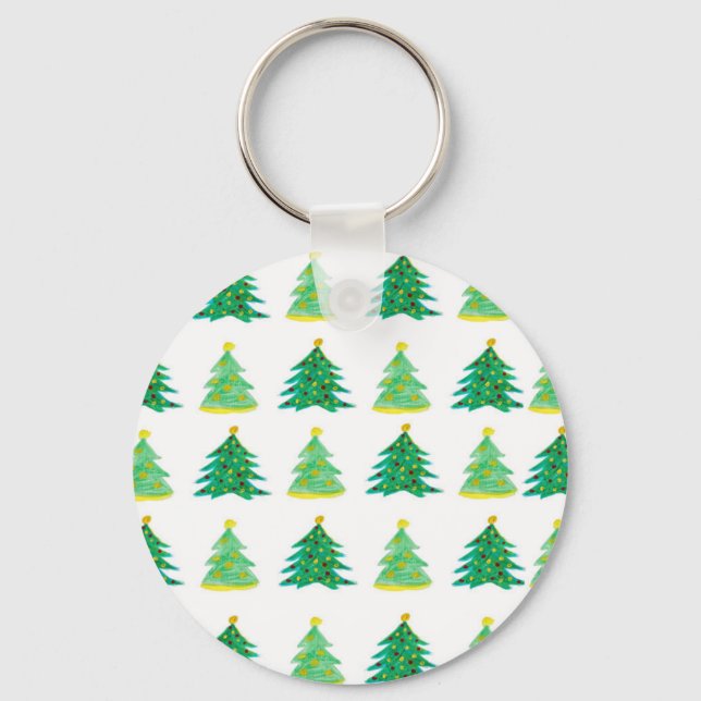 Christmas Pine Pattern Keychain (Front)