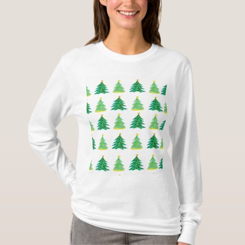 Christmas Pine Pattern T_Shirt