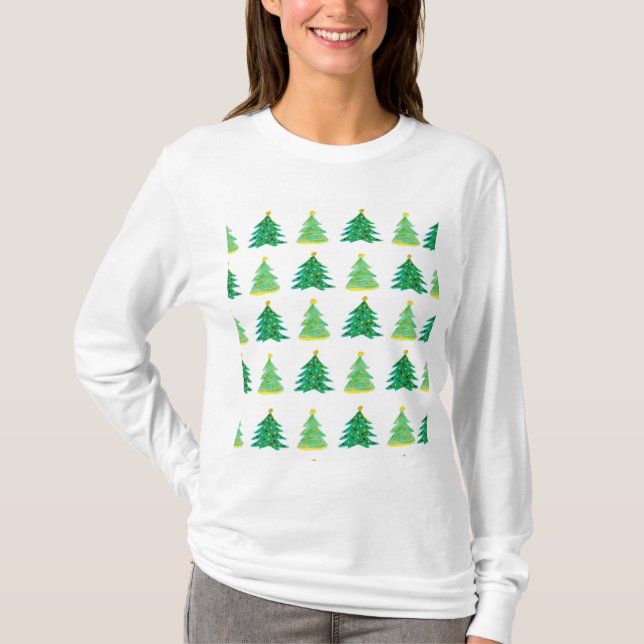 Christmas Pine Pattern T-Shirt (Front)