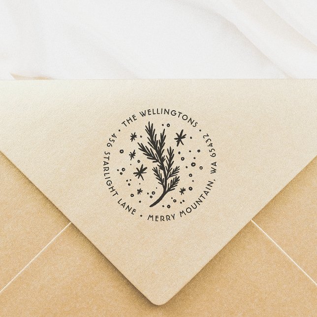 Christmas Pine Return Address Self-inking Stamp (Creator Uploaded)