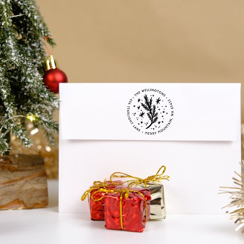 Christmas Pine Return Address Self_inking Stamp
