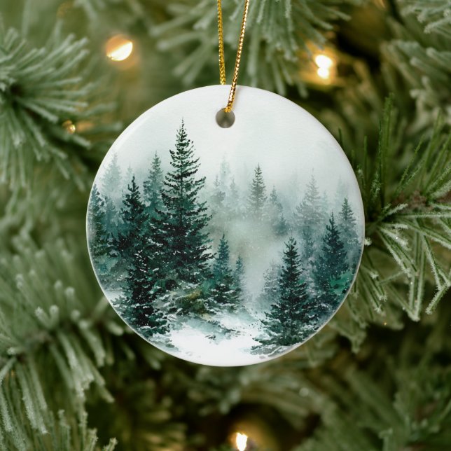Christmas Pine Snowy Trees Ornament (Tree)