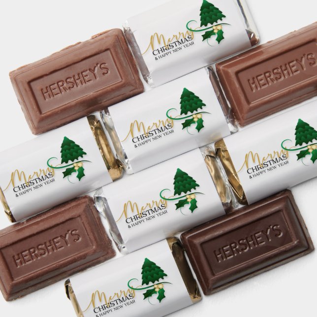 Christmas Pine Tree and Mistletoe Candy Wrapper Hershey's Miniatures (Assorted)