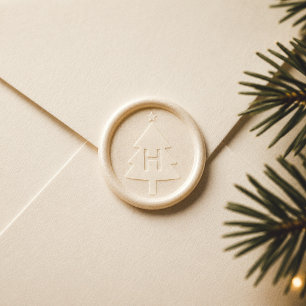 Christmas Pine Tree Family Monogram Wax Seal Stamp