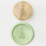 Christmas Pine Tree Happy Holidays  Wax Seal Stamp<br><div class="desc">Simple round wax seal stamp with "Happy Holidays" script and Christmas pine tree.w</div>