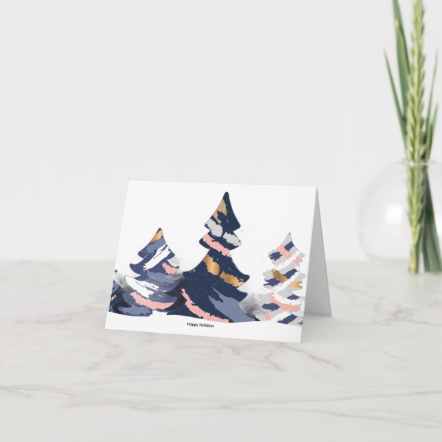 Christmas Pine Tree Letterpress Thank You Card (Front)