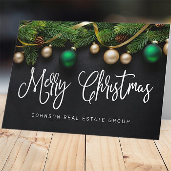 Christmas Pine Tree Merry Christmas Business Holiday Card by SelectPartySupplies at Zazzle