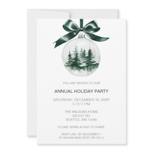 Christmas Pine Tree Ornament  Holiday Card