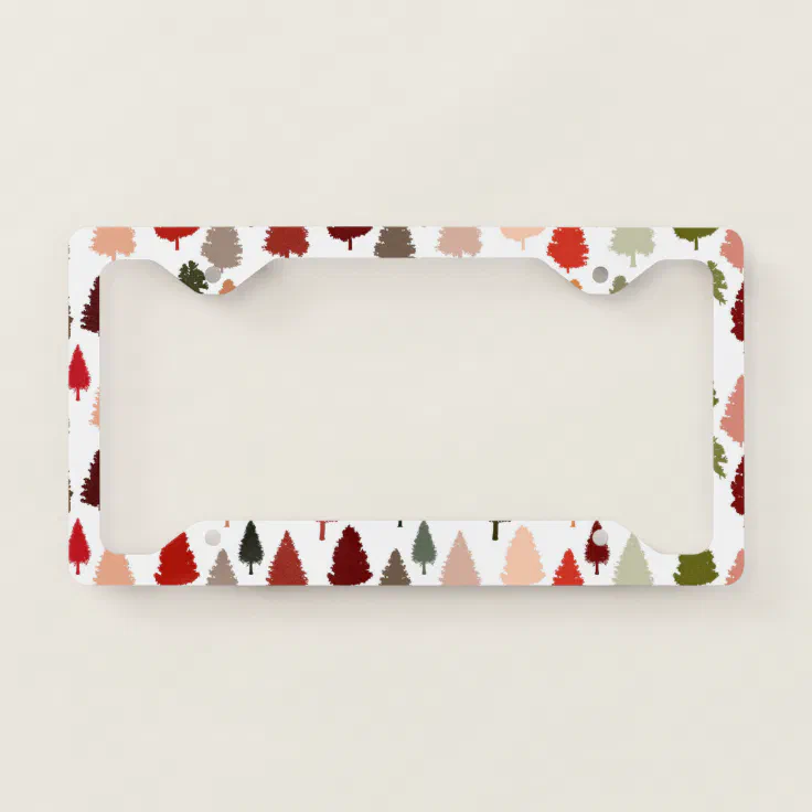Christmas Pine Tree Pattern License Plate Frame Zazzle