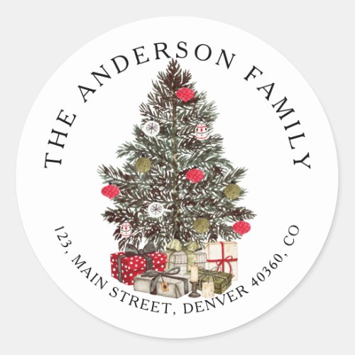 Christmas Pine tree return address label