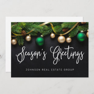 Christmas Pine Tree Season's Greetings Business Holiday Card