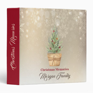 Christmas Pine Tree,Snowflakes 3 Ring Binder