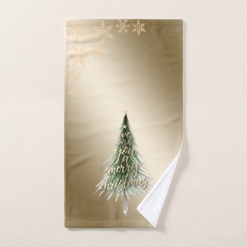 Christmas Pine Tree Snowflakes  Bath Towel Set
