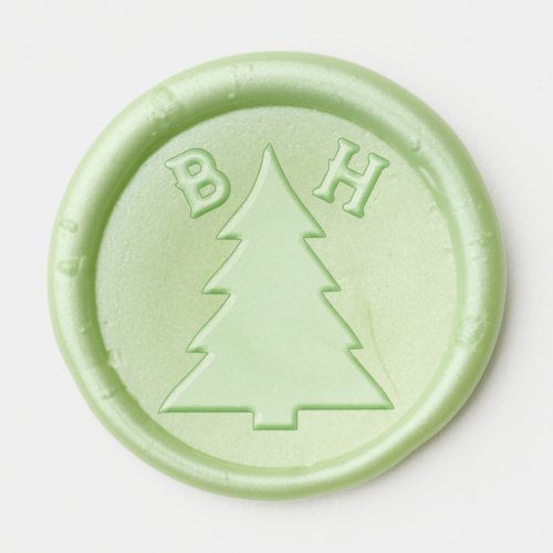 Christmas Pine Tree Winter Season Custom Monogram Wax Seal Sticker