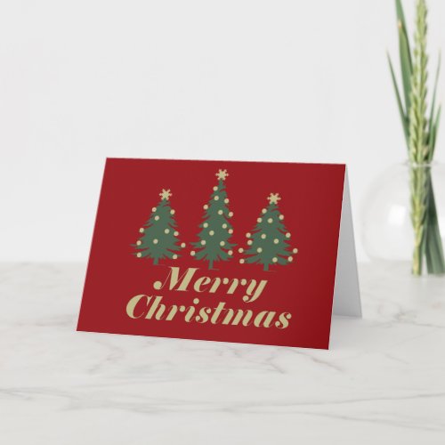 christmas pine trees decorate card