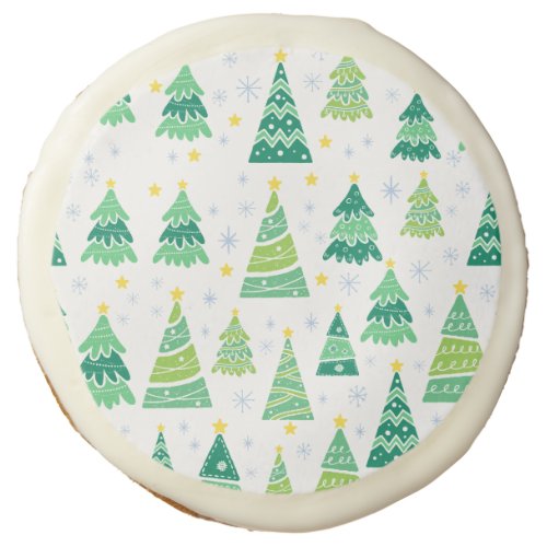 Christmas Pine Trees Pattern Sugar Cookie