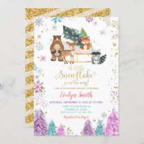 Christmas Pine Trees Winter Woodland Baby Shower  Invitation