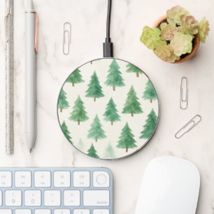 Christmas Pine Trees Wireless Charger – Holiday