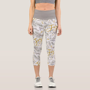 Christmas Pine Twigs Capri Leggings