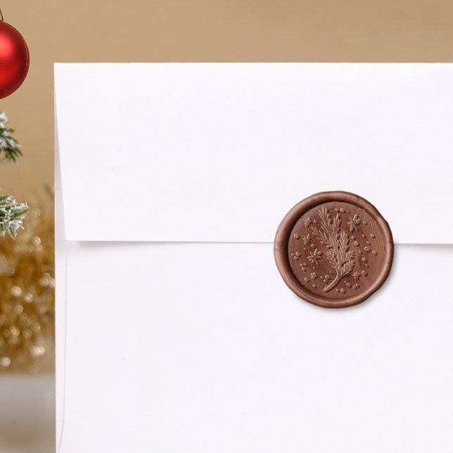 Christmas Pine Wax Seal Stamp (Wax Seal Stamp Mock-up)