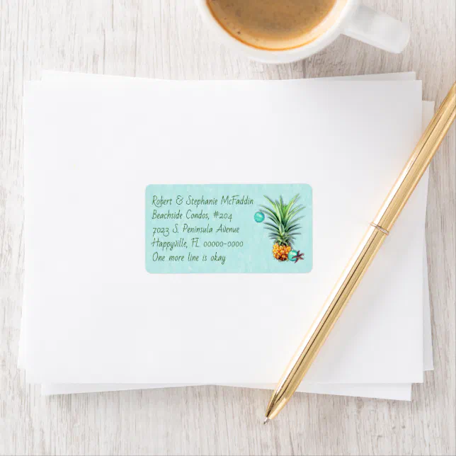 Christmas Pineapple Five Lines Address Label | Zazzle