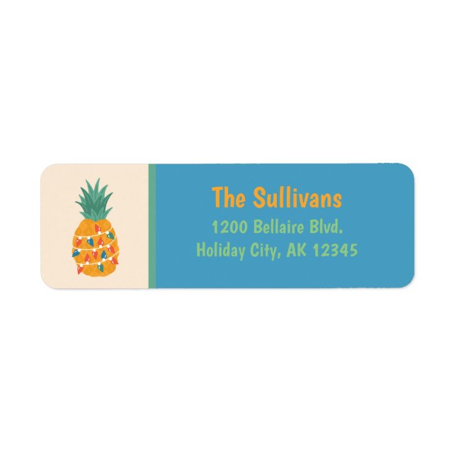 Christmas Pineapple Return Address Label (Front)