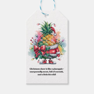 Christmas pineapple tree watercolor gift tags