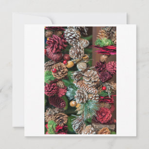 Christmas Pinecone Decorations Holiday Card