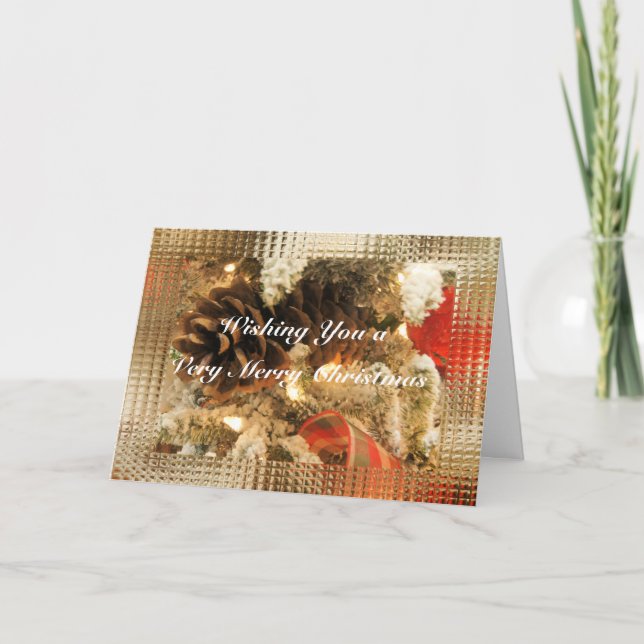 Christmas Pinecones- customize as deisred Holiday Card (Front)