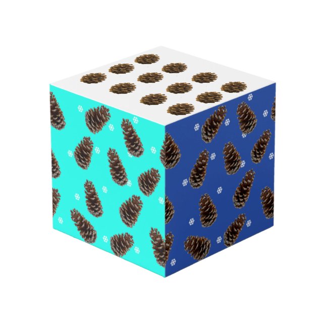 Christmas Pinecones Photo Design Cube (Front Angled)