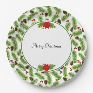 Christmas Pinecones & Red Berries