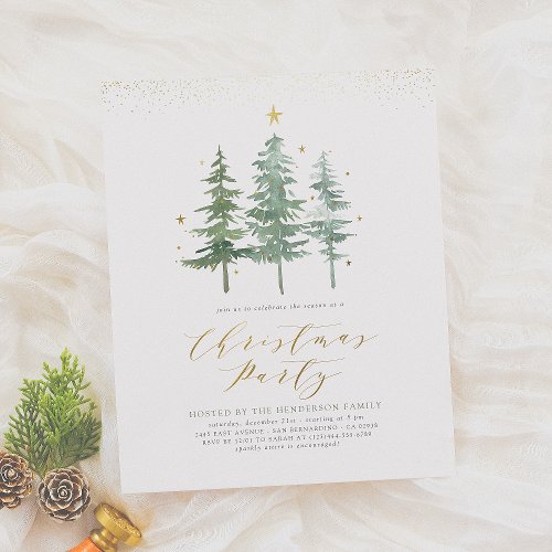 Christmas Pines | Budget Holiday Party Invitation