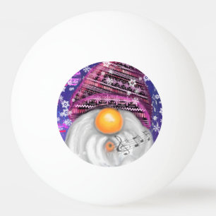 Christmas Ping Pong Ball Gnome In Purple Hat