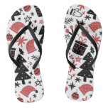Christmas Pink Black Holidays Stylish Flip Flops