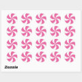 CHRISTMAS PINK CANDY CLASSIC ROUND STICKER | Zazzle