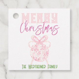Christmas Pink Chinoserie Ornament Favor Tags