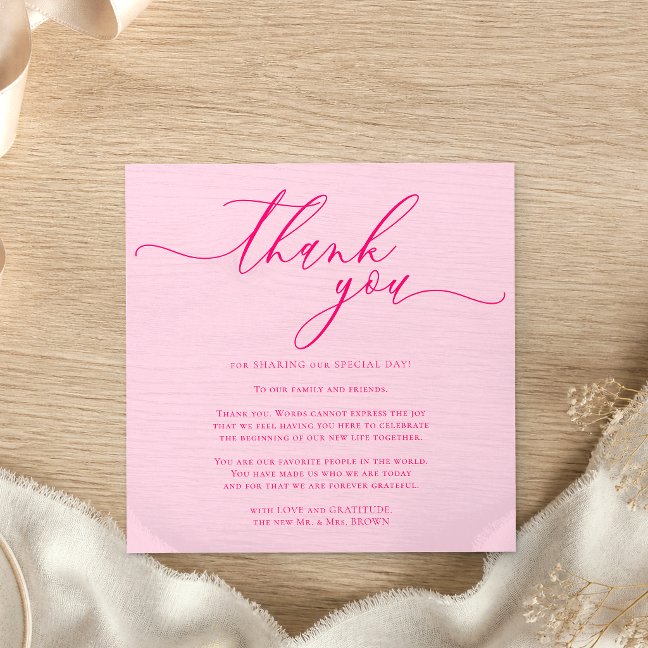 Christmas Pink Essential Custom Photo Thank You Enclosure Card