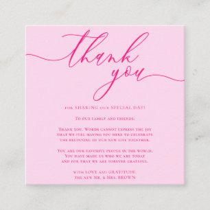 Christmas Pink Essential Custom Photo Thank You Enclosure Card