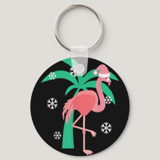 Christmas Pink Flamingo Lover Keychain