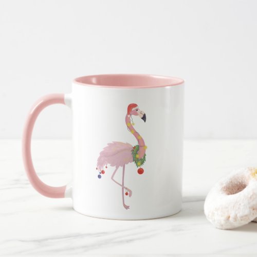 Christmas Pink Flamingo Mug