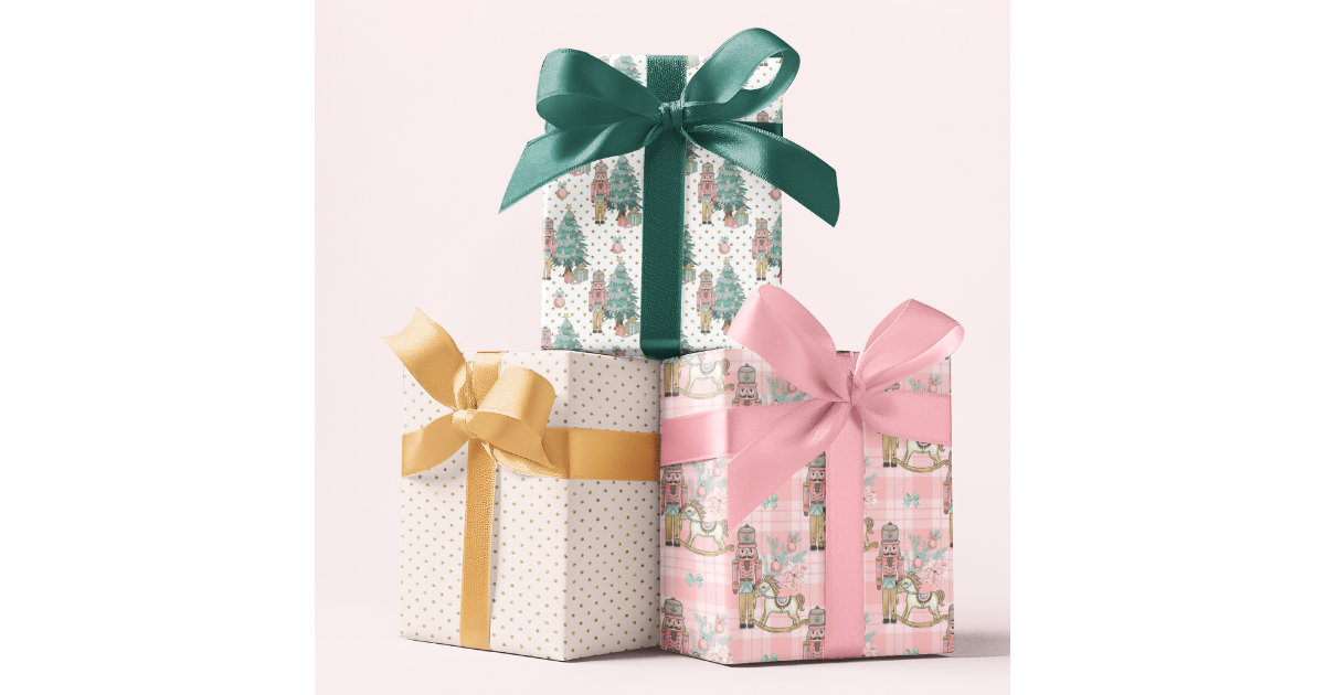 Pink Nutcracker Wrapping paper  Pink christmas wrapping paper