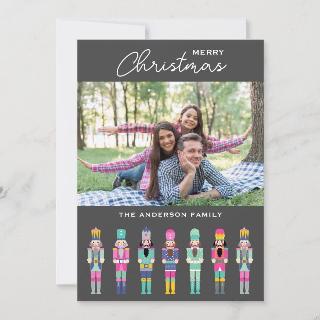 CHRISTMAS PINK NUTCRACKER PHOTO GREETING CARD (Front)