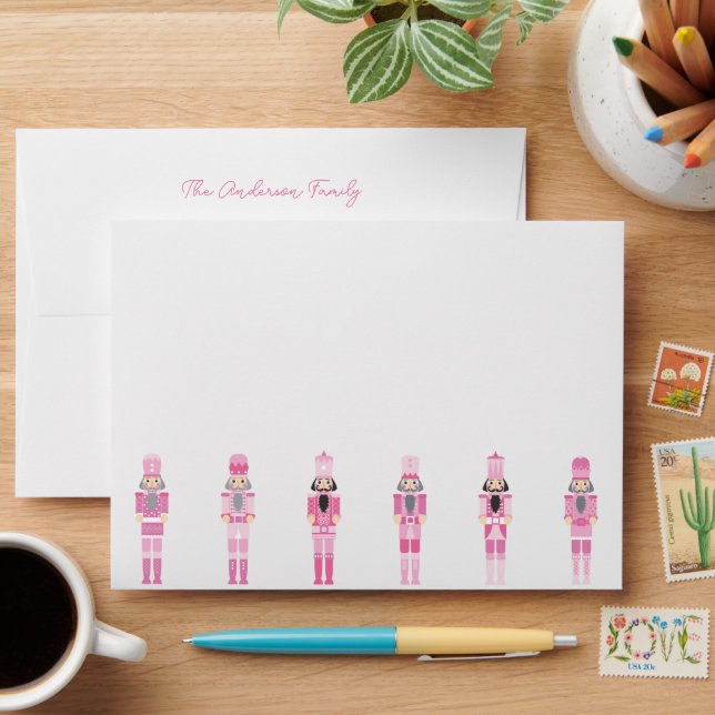 Christmas pink nutcrackers envelope (Desk)