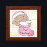 Christmas Pink Plaid Baby Keepsake Box<br><div class="desc">Sweet container to hold your treasures. Christmas Pink Plaid Baby. Personalize by deleting message and adding your own. Use your favorite font style, color and size. Design elements can be transferred to other Zazzle products. Always adjust and check for perfect fit when transferring designs. Merry Christmas! Size: Small 5.125" Square...</div>