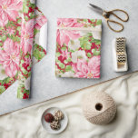 Christmas Pink Poinsettia Floral Holiday Wrapping Paper<br><div class="desc">Large pink poinsettias,  winter flowers,  pine branches and holly leaves on red holiday Christmas wrapping paper is fun for gift giving. MATCHING items in our store.</div>