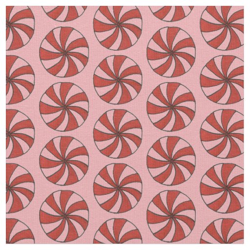 Christmas Pink Red Mint Peppermint Hard Candy Fabric