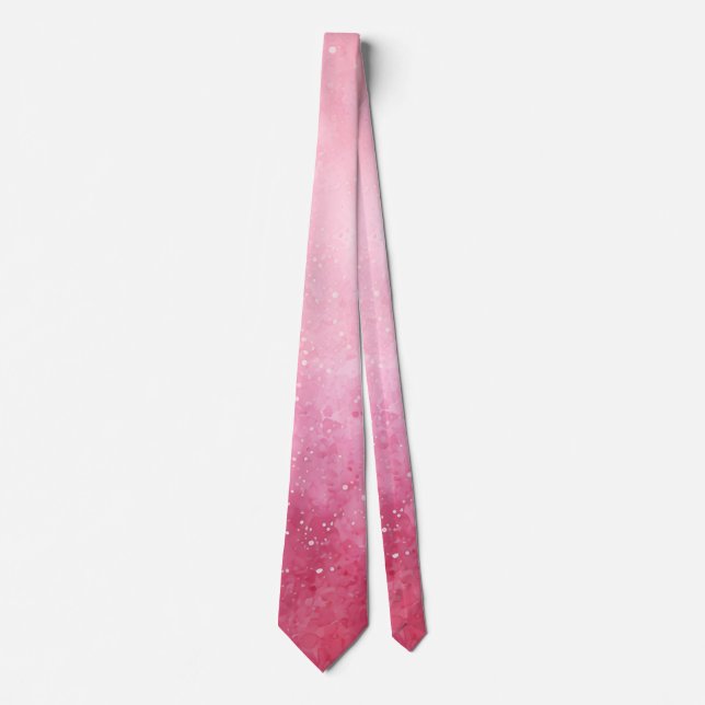 Christmas Pink Sparkley Gradient Neck Tie (Front)